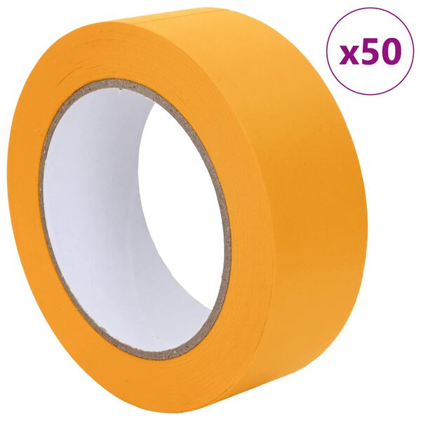 vidaXL Cintas de Enmascarar para Pintores 50 pcs Amarillo 38mm x 50m