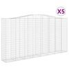 vidaXL Cestas de gaviones 5 uds forma de arco hierro 400x50x200/220 cm