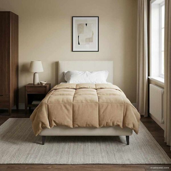 vidaXL Edred&oacute;n de Invierno Azul Oscuro 140 x 220 cm Microfibra