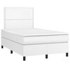 vidaXL Cama box spring con colch&oacute;n cuero sint&eacute;tico blanco 120x200 cm