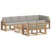 vidaXL Conjunto de sof&aacute;s de exterior 9 uds. Blanco y Gris Claro
