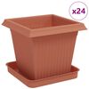 vidaXL Macetas 24 pcs Rojo Ladrillo 16 x 16 x 14 cm Pl&aacute;stico
