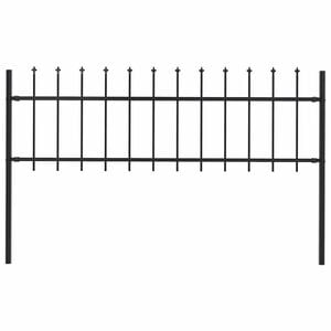 vidaXL Valla de jard&iacute;n Woerden con punta de lanza de acero, 181x60 cm, negro