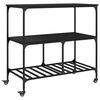 vidaXL Carrito de cocina madera de ingenier&iacute;a negro 100x50x95 cm