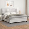 vidaXL Cama box spring con colch&oacute;n cuero sint&eacute;tico blanco 160x200 cm