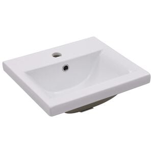 vidaXL Lavabo encastrado de cer&aacute;mica blanco 42x39x18 cm