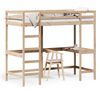 vidaXL Cama alta con escritorio madera maciza de pino 100x200 cm
