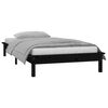 vidaXL Estructura de cama con LED madera maciza negra 75x190 cm