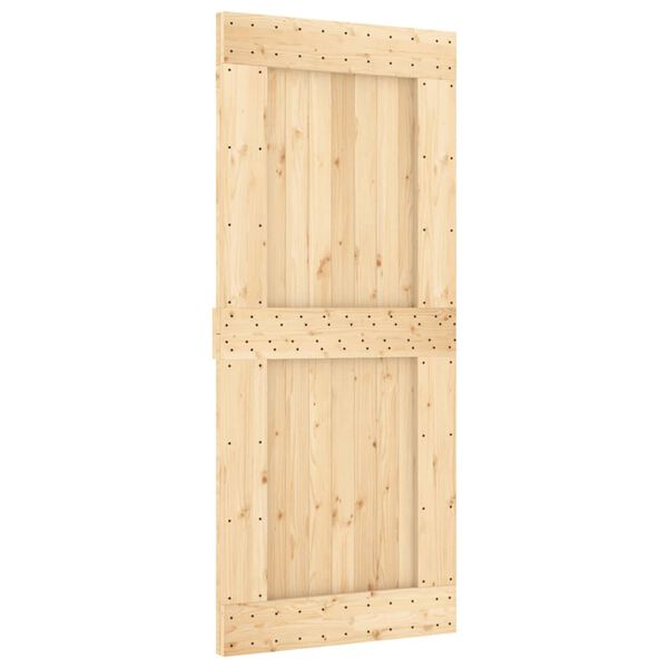 vidaXL Puerta corredera con herrajes madera maciza de pino 90x210 cm