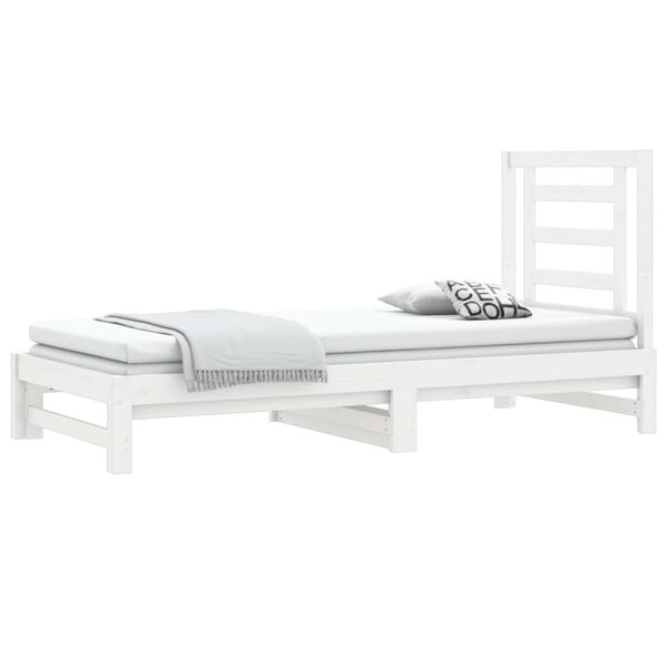 vidaXL Sof&aacute; cama extra&iacute;ble sin colch&oacute;n blanco 2x(90x190) cm