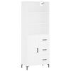 vidaXL Aparador alto madera contrachapada blanco 69,5x34x180 cm