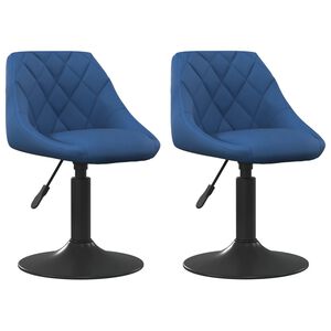 vidaXL Sillas de comedor giratorias 2 uds terciopelo azul