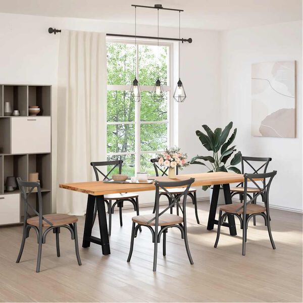 vidaXL Patas para mesa de comedor en forma de A (2 unidades), color negro, 50 x (72-73) cm, acero