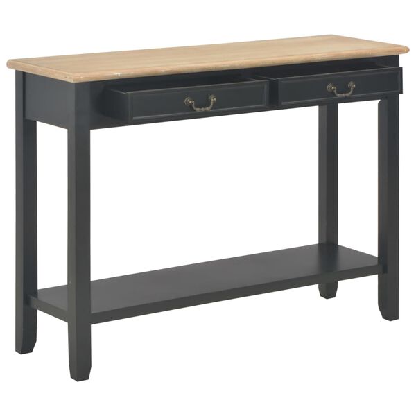 vidaXL Mesa consola de madera negro 110x35x80 cm