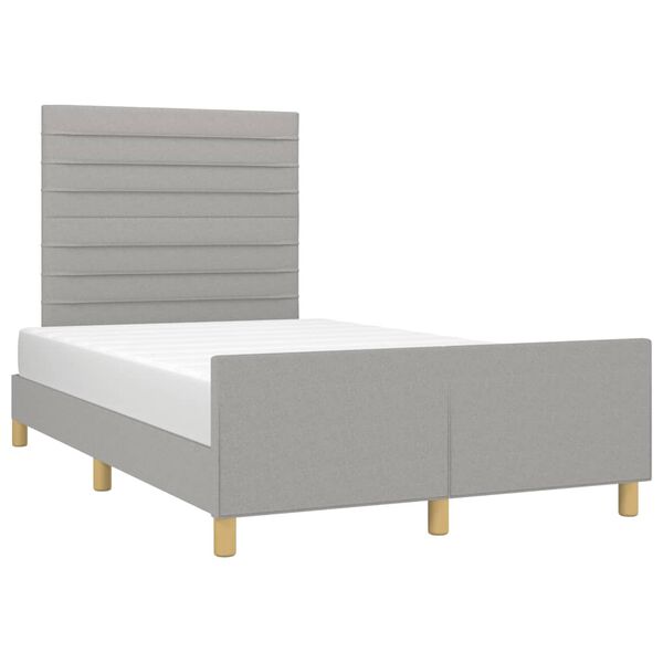 vidaXL Estructura de cama sin colch&oacute;n tela gris claro 120x190 cm