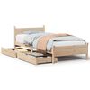 vidaXL Estructura de cama sin colch&oacute;n madera maciza pino 75x190 cm