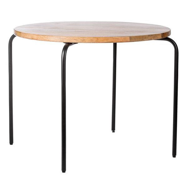 KidsDepot Mesa de juegos Circle madera de mango negro 72 cm