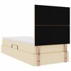 vidaXL Cama con almacenamiento y colch&oacute;n Crema 100 x 200 cm Poli&eacute;ster