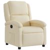 vidaXL Sill&oacute;n reclinable tapizado en tela color crema