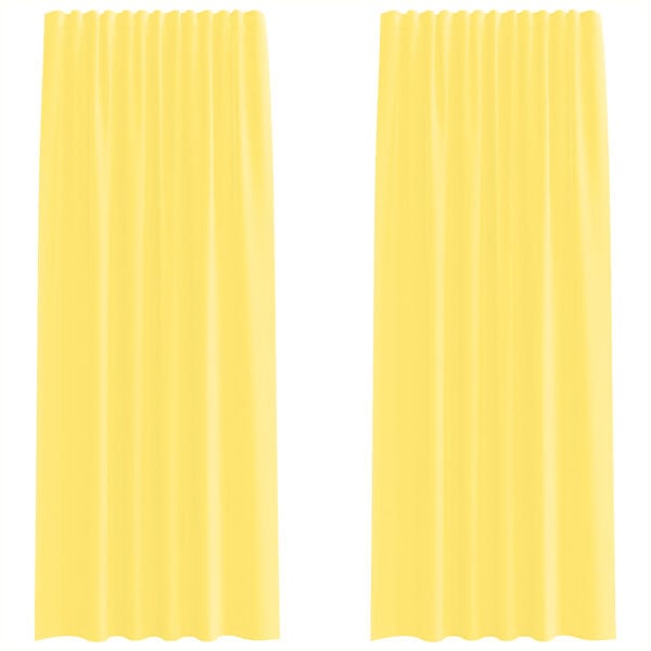 vidaXL Cortinas de gasa con bolsillos para varillas 2 uds. amarillo