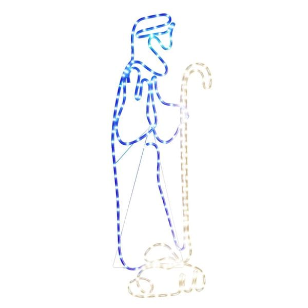 vidaXL Figuras de Navidad de pastor y cordero con 168 LED 102,5x35 cm