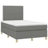 vidaXL Cama box spring con colch&oacute;n y LED tela marr&oacute;n oscuro 120x190 cm