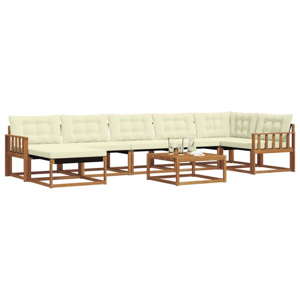 vidaXL Conjunto de sof&aacute;s de exterior con coj&iacute;n 22 pcs Natural y Crema