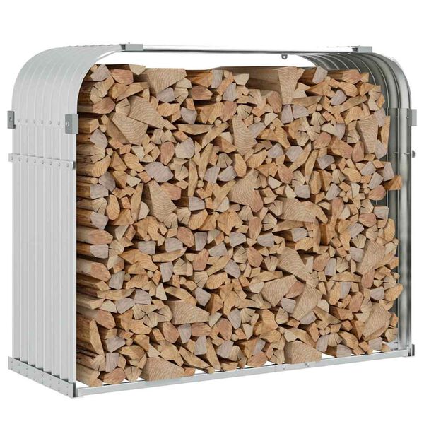 vidaXL Leñero de acero galvanizado plateado 120x45x100 cm