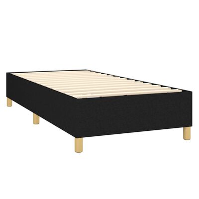 vidaXL Estructura de cama box spring tela negro 90x200 cm
