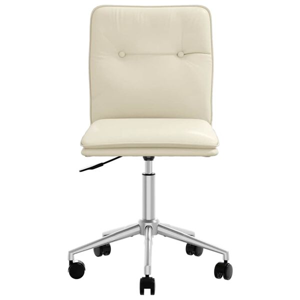 vidaXL Silla de comedor de cuero sint&eacute;tico color crema