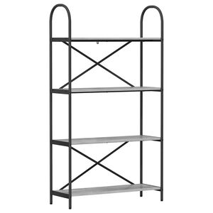 vidaXL Estante de libros 4 niveles 80 x 30 x 146 cm Gris Sonoma