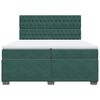 vidaXL Cama box spring con colchón terciopelo verde oscuro 200x200 cm