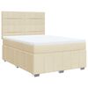vidaXL Cama box spring con colch&oacute;n tela color crema 140x190 cm
