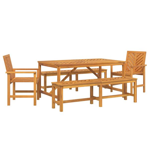 vidaXL Conjunto de Comedor de Jardín 5 pcs Marrón