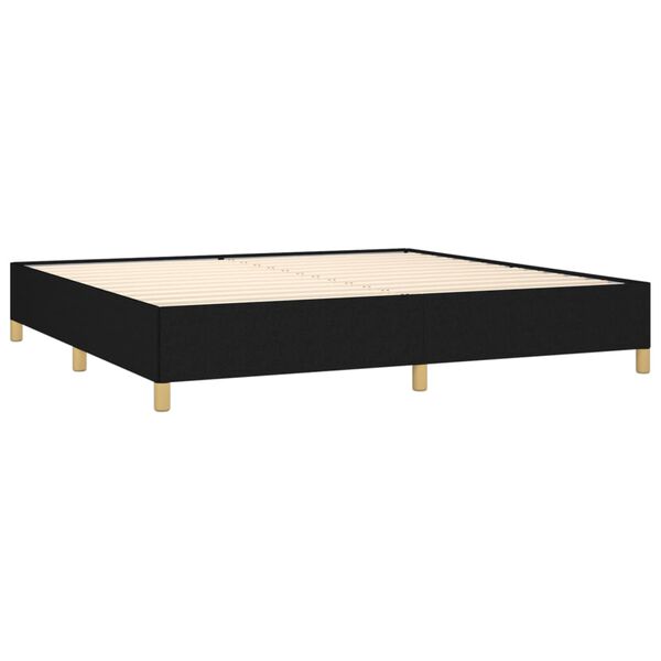 vidaXL Cama box spring con colch&oacute;n tela negro 200x200 cm