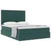 vidaXL Cama con almacenamiento y LED Verde oscuro 140 x 200 cm