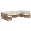 vidaXL Conjunto de sof&aacute;s de jard&iacute;n 10 uds. Beige rat&aacute;n sint&eacute;tico