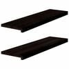 vidaXL Pelda&ntilde;os de escalera 2 uds madera maciza roble marr&oacute;n negro