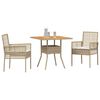 vidaXL Conjunto de Comedor de Jard&iacute;n 3 pcs Beige rat&aacute;n sint&eacute;tico