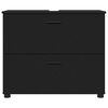 vidaXL Gabinete de Ba&ntilde;o con caj&oacute;n con puerta Negro 76,5 x 35 x 64 cm