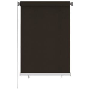 vidaXL Persiana enrollable de exterior 105(ancho)x140(alto)cm HDPE marr&oacute;n