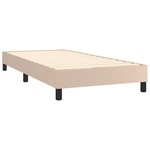 vidaXL Cama box spring con colch&oacute;n cuero sint&eacute;tico capuchino 90x200 cm