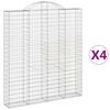 vidaXL Cestas de gaviones 4 uds forma de arco hierro 200x30x220/240 cm