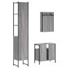 vidaXL Set de muebles de ba&ntilde;o 3 pzas madera contrachapada gris sonoma