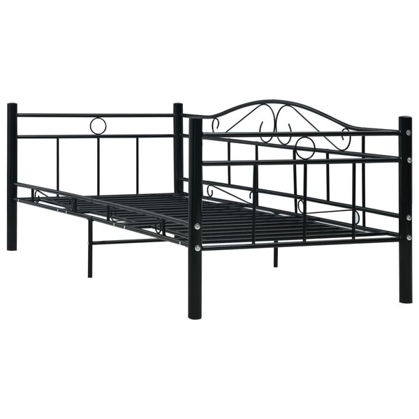 vidaXL Estructura de sof&aacute; cama sin colch&oacute;n metal negro 90x200 cm