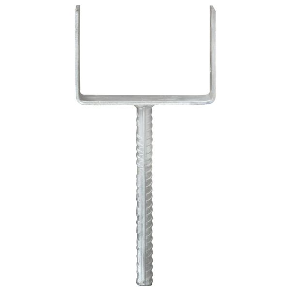 vidaXL Anclajes de valla 6 uds acero galvanizado plateado 12x6x30 cm