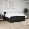 vidaXL Cama box spring con colch&oacute;n tela negro 200x200 cm