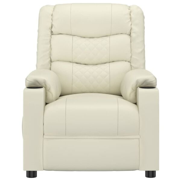 vidaXL Sill&oacute;n reclinable de cuero sint&eacute;tico crema
