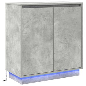vidaXL Aparador LED con estante Gris Concreto 71 x 34,5 x 75 cm