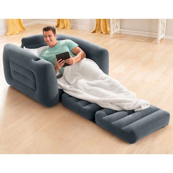 Intex Silla extensible flotante gris oscuro 117x224x66 cm